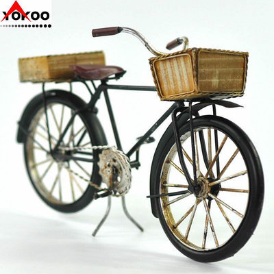 現貨創意擺件復古鐵藝自行車模型仿古金屬工藝品擺件裝飾大國防自行車模型