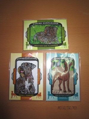 XOLOITZCUINTLI/ CESKY TERRIER/ BOUVIER DES FLANDRES~動物刺繡卡~3張