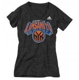 美國進口 Adidas NBA 尼克 林書豪 LINSANITY 女版 V字領 T-shirt  [黑色] 現貨