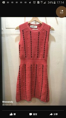日本 日本連線 橘紅色亮麗輕毛料背心洋裝,類似銀穗，巧帛，0918,iroo,MOMA,Le polka，特價2200含運費