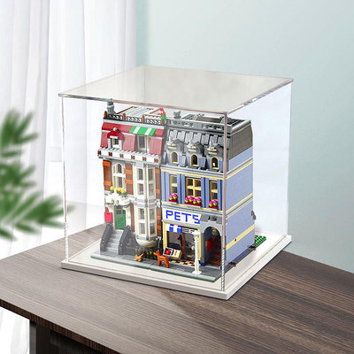 展示盒 適用樂高10218寵物店 高透明積木模型亞克力收納盒防塵罩~芙蓉百貨