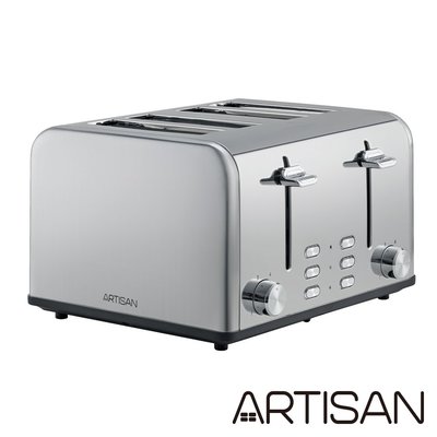 【Artisan奧得思】四片不鏽鋼厚薄片烤麵包機 (TT4001)