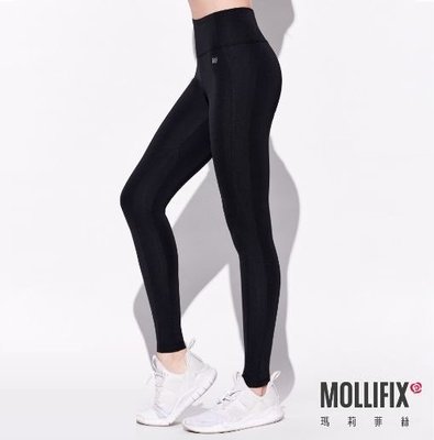 ❤全新❤ Mollifix 瑪莉菲絲 環保拼接修飾動塑褲 (黑)