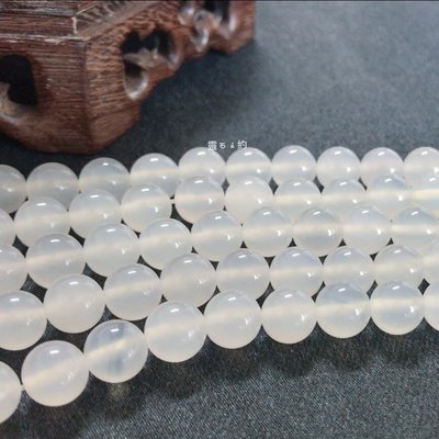 【靈石之約】天然原礦 白瑪瑙 8.2 mm ~ 8.4 mm 圓珠 半成品 條珠 串珠 手珠 DIY 材料