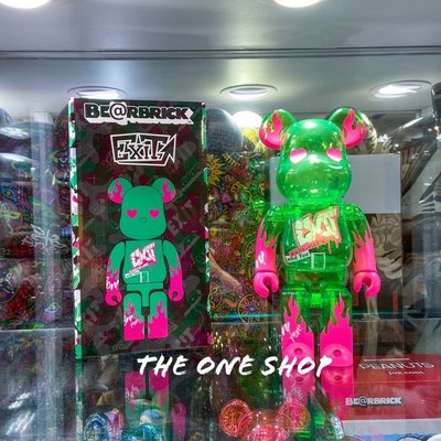 TheOneShop BE@RBRICK EXIT 綠色 透明 果凍熊 日本 搞笑藝人團體 聯名 庫柏力克熊 400%