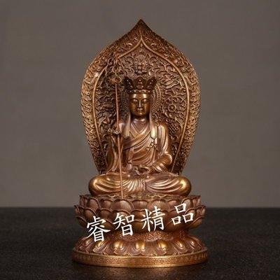 【熱賣精選】   銅佛像 神像 南無地藏王菩薩 法像莊嚴 銅製（GA-0329）