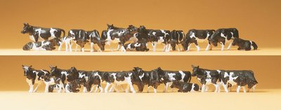 傑仲 (有發票) 博蘭 公司貨 Preiser 動物組 Cows,black/white 14408 HO