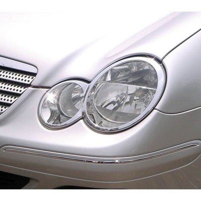 【JR佳睿精品】2001-2004 Benz 賓士 C W203 Coupe C200 C230 鍍鉻大燈框 電鍍 銀