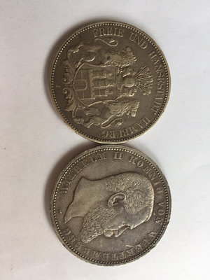 右邊德國1907年符藤堡5馬克銀幣免運