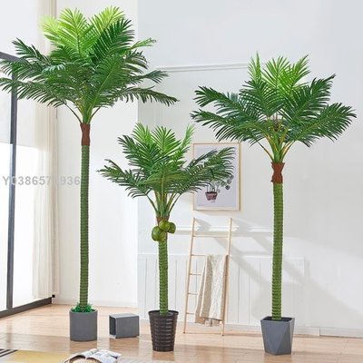 大型椰子樹仿真植物客廳盆栽落地花裝飾假樹室內外綠植棕櫚樹葵樹 NMS 露露日記lif5486