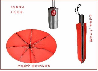 雨傘 58反向自動開收傘-素面超防潑水270T布-包包不沾濕【安安大賣場】