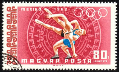 匈牙利郵票_運動_墨西哥奧運_角力_1968_1343_AZ ！郵湧池！