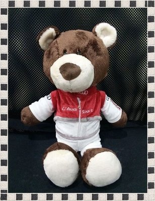 ╭°⊙瑞比⊙°╮現貨商品 Audi德國原廠精品 40CM Audi Sport泰迪熊娃娃 賽車熊