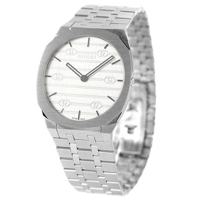 GUCCI  古馳 YA163407 手錶 38mm 白色面盤 藍寶石鏡面 不鏽鋼錶帶 女錶 男錶