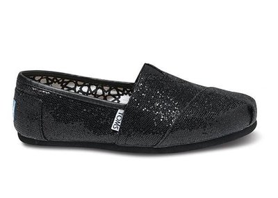 A&T-TOMS懶人鞋 美國品牌帆布鞋TOMS  Black Glitters亮片款【女-黑】現貨+預購大碼