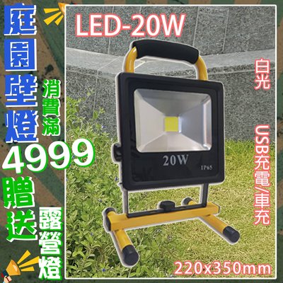 【滿贈品專屬加購頁面】(V224)LED-20W戶外手提式工作露營燈 壓鑄鋁 玻璃 白光【請勿單獨下單】