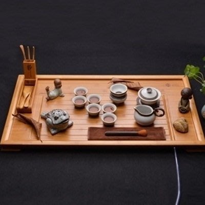 下殺 原木茶盤-平板排水式竹製茶盤3款68ac4