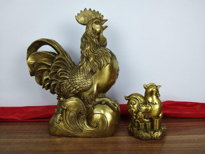 三友社 黃銅公雞擺件 黃銅公雞 黃銅如意雞擺設 黃銅雞zyy