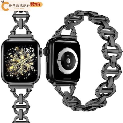 簡約金屬蘋果錶帶iwatch全系列時尚鏤空鏈條Ultra鏈式錶帶[橙子數碼配件]