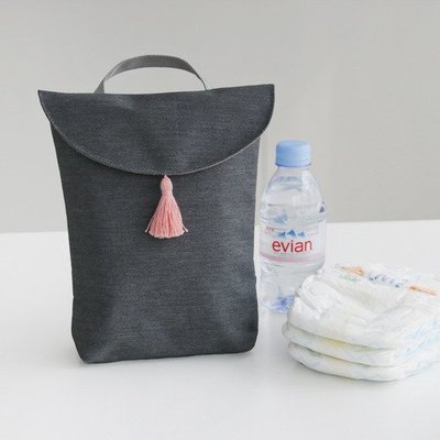 ❅PAVEE❅ 韓國conitale~ Handy Diaper Pouch 心肝寶貝 外出尿布包紙巾收納包-粉流蘇