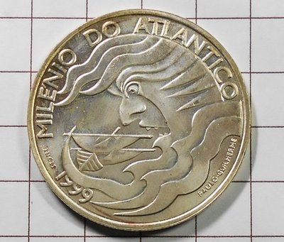 XX603 葡萄牙1999年 千年大西洋 1000 ESC銀幣