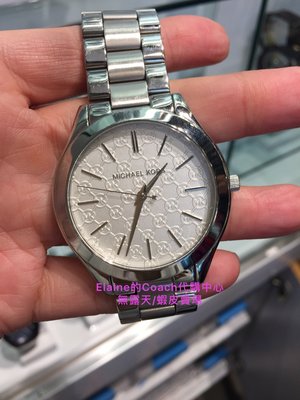 EL~MICHAEL KORS MK3371 銀色 超薄限量版mk字母不鏽鋼腕錶 現貨 5280