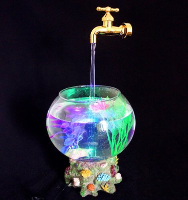 魔法 七彩懸浮水龍頭 LED水龍頭燈 流水燈 懸空流水擺件 神奇客廳家 居裝飾品 魚缸 送禮