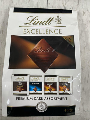 3/17前 瑞士蓮 Lindt Excellence 極醇系列 綜合黑巧克力 袋裝 480g/包 最新到期日2024/6/30