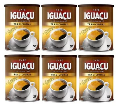 《6瓶》巴西 Cafe Iguacu Tradicional 伊瓜蘇 頂級冷凍顆粒即溶咖啡 200g 黑咖啡 研磨細粉【BC小舖】