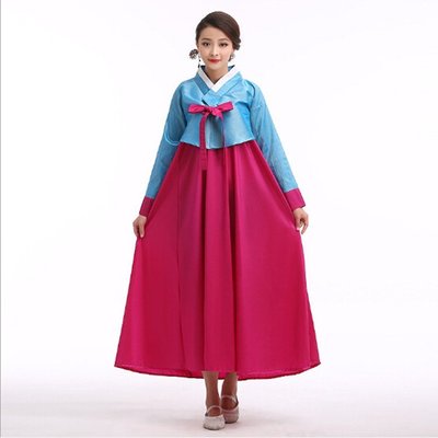 高雄艾蜜莉戲劇服裝表演服*韓服-傳統朝鲜韓服-藍衣桃裙款*購買價$800元/出租價$300元