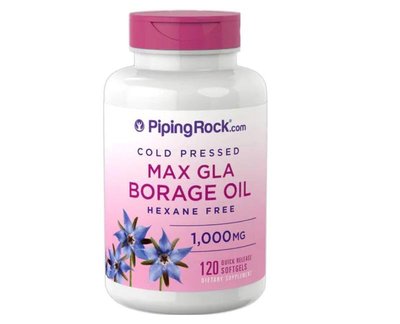 【天然小舖】Piping Rock 新款 Borage Oil 天然琉璃苣油 大瓶划算裝 1000mg 120顆