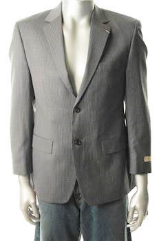 全新真品 Michael Kors 灰色細條紋羊毛西裝外套 美國46R號 台灣XXL-XXXL號 美國知名百貨公司