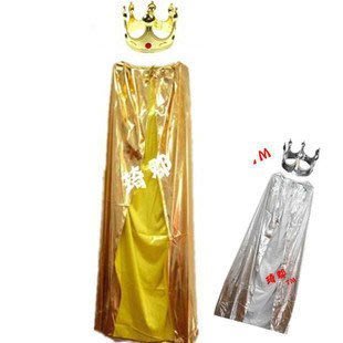 【熱賣精選】COS萬聖節影視主題服裝金色王冠墜力超強披風金色國王套裝 單套價