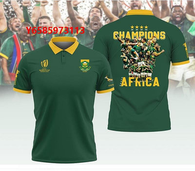 橄欖球南非橄欖球服冠軍版T恤橄欖球衣服South Africa rugby jersey