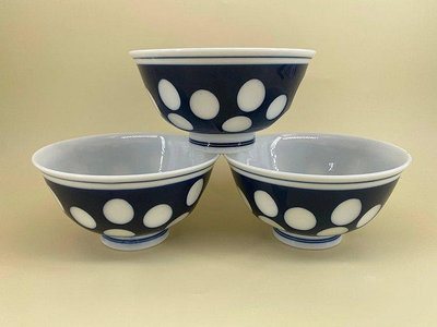 一帆百貨鋪日本有田燒藍色波點玲瓏茶碗 米飯碗 茶杯 品茗杯 日式
