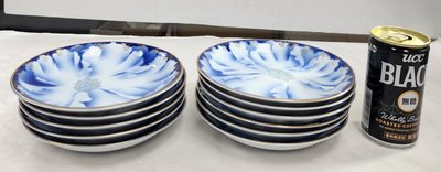 【日本古漾】701502 日本香蘭社 深川製磁 食器 和食器 金縁 中皿 11枚組