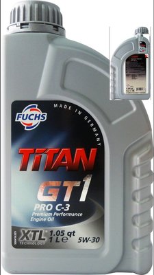 【FUCHS 福斯】TITAN、GT1 PRO C3、5W30、全合成機油、1L/罐【德國進口】單買區