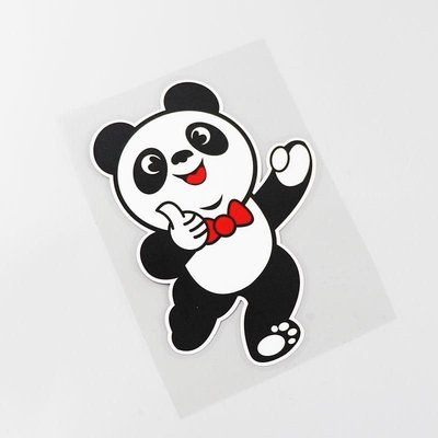 現貨熱銷-YJZT 汽車貼紙創意豎大拇指熊貓卡通車貼CS11