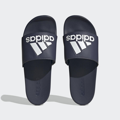 ADIDAS ADILETTE COMFORT 拖鞋 海軍藍 大LOGO 三條線 經典 男鞋 H03616