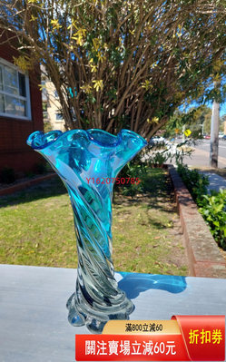 【二手】西洋中古手工制作藝術玻璃花瓶 收藏 中古 西洋【一線老貨】-840