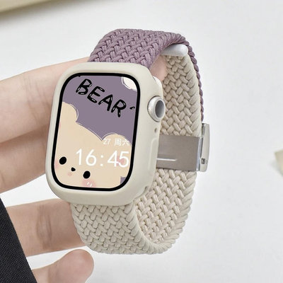 適用於 Redmi Watch 4 3 Active 紅米4 青春版 尼龍拼色錶帶+軟殼 新款ins風 手錶帶 保護殼