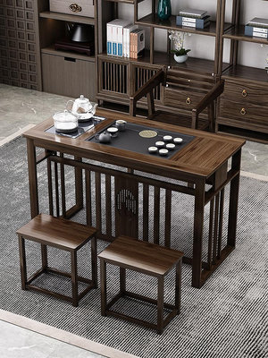 陽台茶桌椅組合新中式小戶型現代家用茶幾茶具套裝一體辦公室茶台--三姨小屋