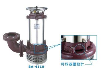 【川大泵浦】松河牌 BA-4110 (15HPX4") 汙水用泵浦 抽水馬達 各產業用水 BA4110