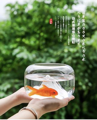 《哈利森之家》雪山造型魚缸/極簡風魚缸/日式簡約風魚缸/透明玻璃魚缸