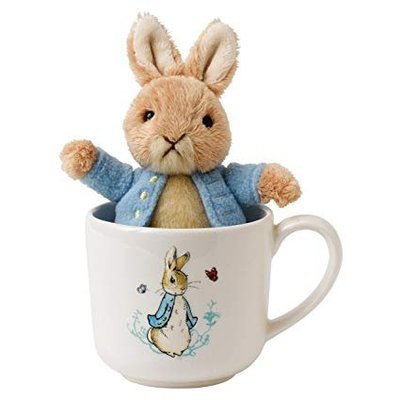 預購 經典英國彼得兔 Peter Rabbit 觸感極佳 絨毛娃娃+馬克杯組 生日禮盒 安撫玩偶