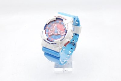 【台中青蘋果】Casio GA-110AC 白藍色 指針 數位 二手 手錶 #52279