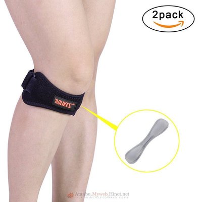AOLIKES矽膠版運動髕骨帶-透氣左右可調式加壓帶 運動防護 膝束帶 髕骨帶 跑步登山籃球護具