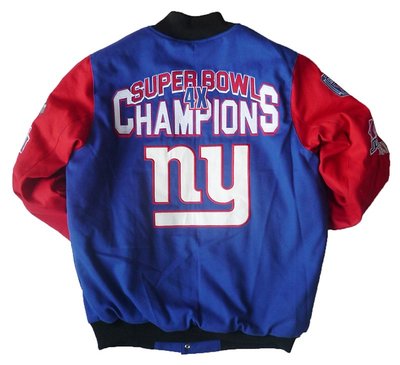 Cover Taiwan 官方直營 NFL NY 紐約 巨人隊 超級盃 棒球外套 嘻哈 藍色 紅色 大尺碼 (預購)