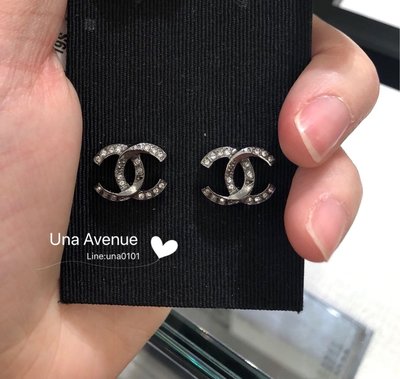 Una Avenue 巴黎代購 * #CHANEL 2019 最新款 水鑽耳環 雙C 基本款