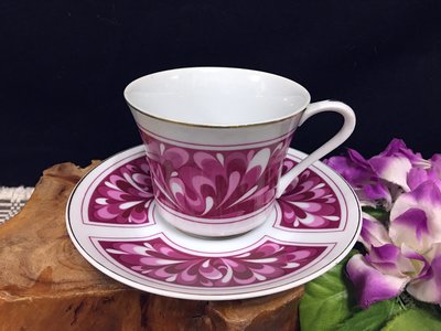 ~~早期大同磁器 咖啡杯盤組 1杯1盤(紫除)~~